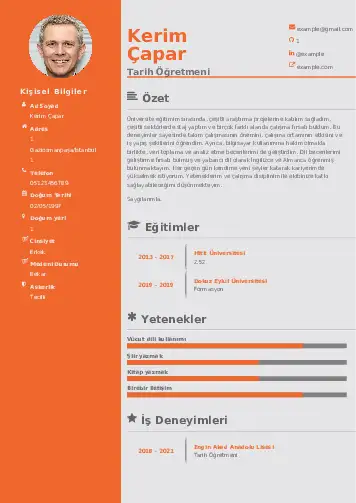 Tarih Öğretmeni Cv Örnekleri cv indir